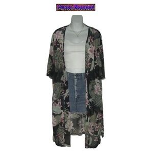 Love Maternity Duster One Size Tropical Floral Vacation Cruise Beach Summer OS